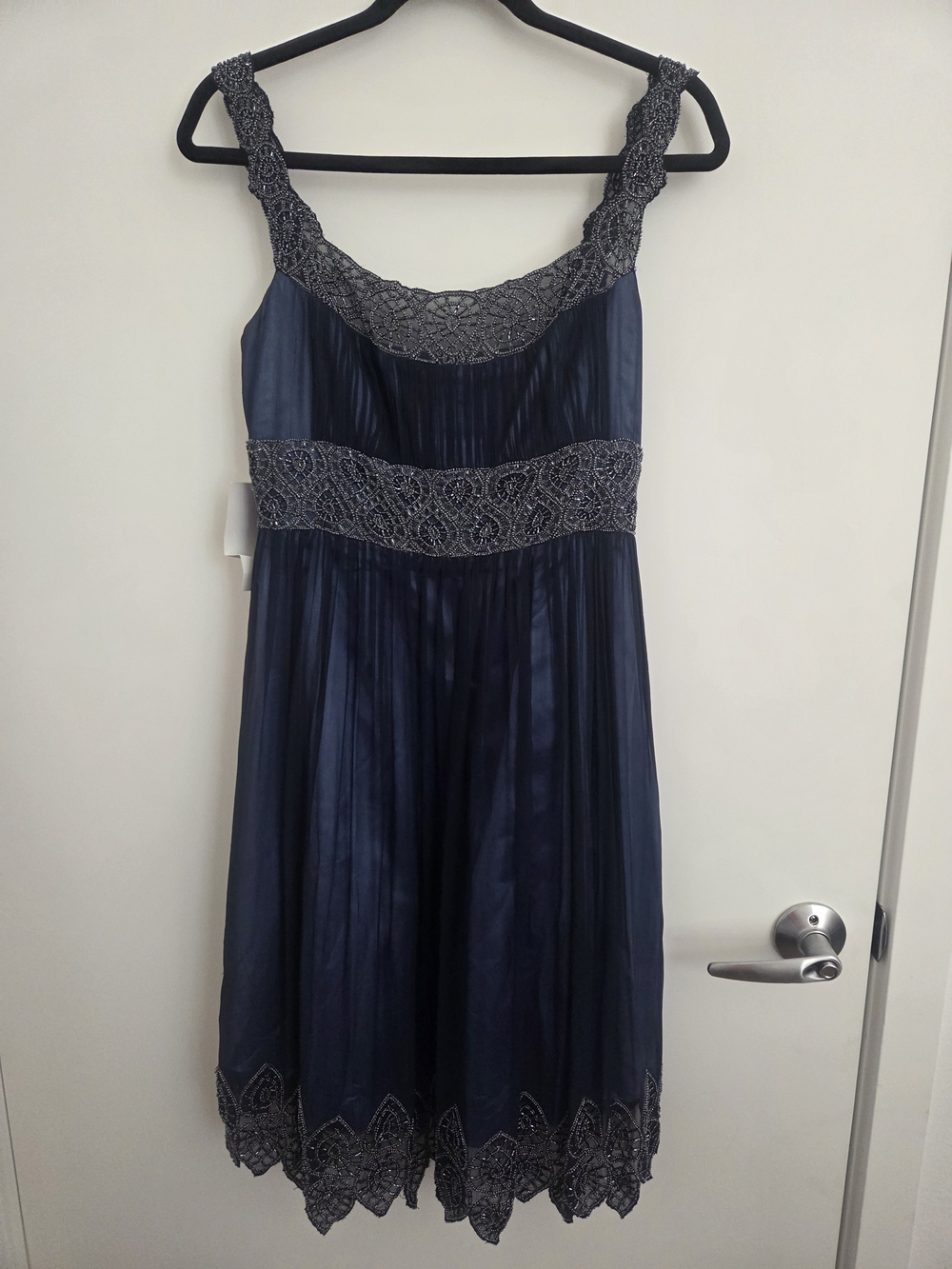 NWT- Vintage Adrianna Papell 100% Silk Beaded Dress